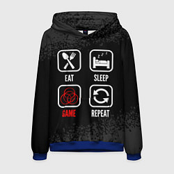 Толстовка-худи мужская Eat, sleep, Elden Ring, repeat, цвет: 3D-синий