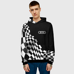 Толстовка-худи мужская Audi racing flag, цвет: 3D-черный — фото 2