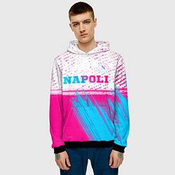 Толстовка-худи мужская Napoli neon gradient style: символ сверху, цвет: 3D-черный — фото 2