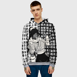 Толстовка-худи мужская Йоруичи Шихоин - Блич, цвет: 3D-меланж — фото 2
