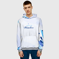 Толстовка-худи мужская Привет Зима, цвет: 3D-меланж — фото 2