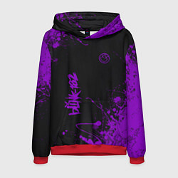 Толстовка-худи мужская Blink 182 фиолетовые брызги, цвет: 3D-красный