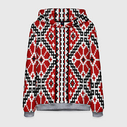 Толстовка-худи мужская Вышивка геометрический узор крест, цвет: 3D-меланж