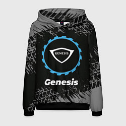 Толстовка-худи мужская Genesis в стиле Top Gear со следами шин на фоне, цвет: 3D-черный