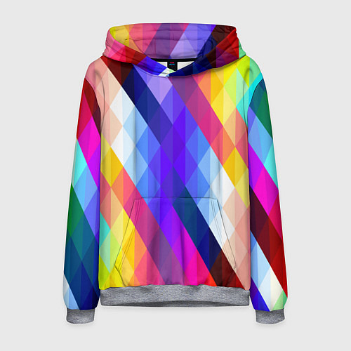 Мужская толстовка Разноцветный геометрический узор / 3D-Меланж – фото 1