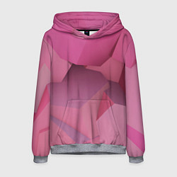 Толстовка-худи мужская Розовые геометрические фигуры, цвет: 3D-меланж