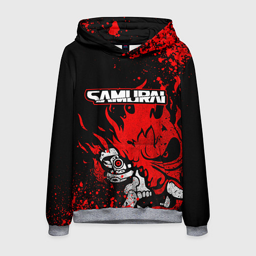 Мужская толстовка Киберпанк-Самурай - 2077 / 3D-Меланж – фото 1