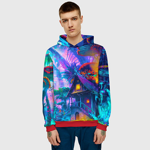 Мужская толстовка Неоновая страна / 3D-Красный – фото 3