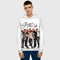 Толстовка-худи мужская Stray Kids white background, цвет: 3D-белый — фото 2