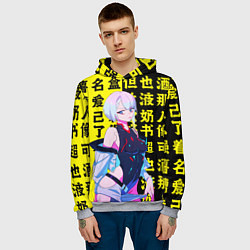 Толстовка-худи мужская Киберпанк: бегущий по краю, цвет: 3D-меланж — фото 2
