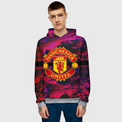 Толстовка-худи мужская Manchester United, цвет: 3D-меланж — фото 2