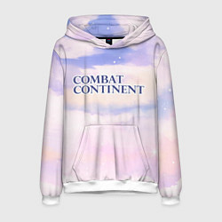 Толстовка-худи мужская Combat Continent sky clouds, цвет: 3D-белый
