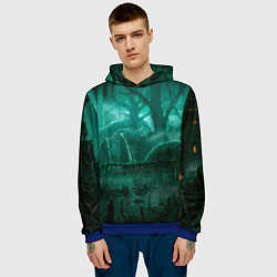 Толстовка-худи мужская Причал у болота, цвет: 3D-синий — фото 2