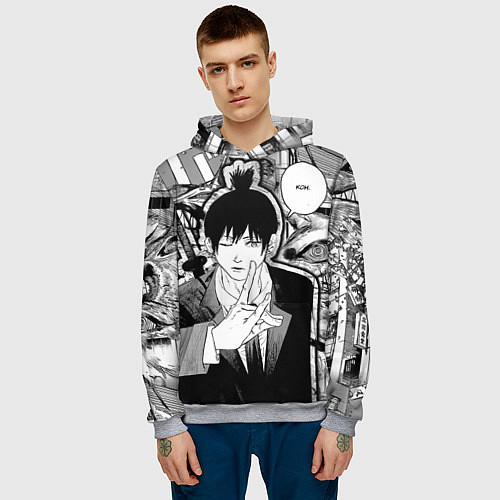 Мужская толстовка Аки Человек Бензопила / 3D-Меланж – фото 3
