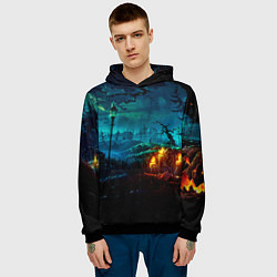 Толстовка-худи мужская Мрачное место, цвет: 3D-черный — фото 2