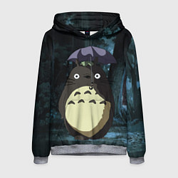 Толстовка-худи мужская Totoro in rain forest, цвет: 3D-меланж