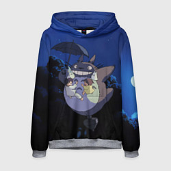 Толстовка-худи мужская Night flight Totoro, цвет: 3D-меланж