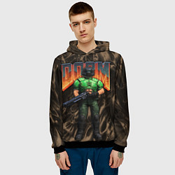 Толстовка-худи мужская DOS DOOM - Doomguy, цвет: 3D-черный — фото 2