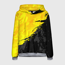 Толстовка-худи мужская Black and yellow, цвет: 3D-меланж