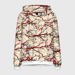 Толстовка-худи мужская Sakura flowers, цвет: 3D-белый