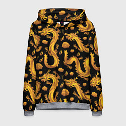 Толстовка-худи мужская Golden dragons, цвет: 3D-меланж