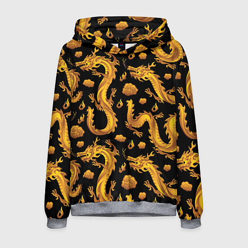 Мужская толстовка Golden dragons / 3D-Меланж – фото 1