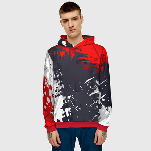 Мужская толстовка Абстрактные брызги / 3D-Красный – фото 3