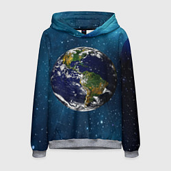 Толстовка-худи мужская Планета Земля, цвет: 3D-меланж