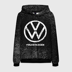 Толстовка-худи мужская Volkswagen с потертостями на темном фоне, цвет: 3D-черный