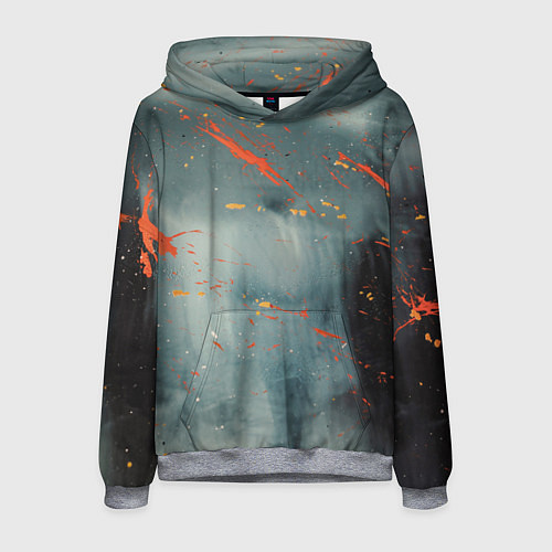 Мужская толстовка Абстрактное множество костюмов в тумане и краски / 3D-Меланж – фото 1