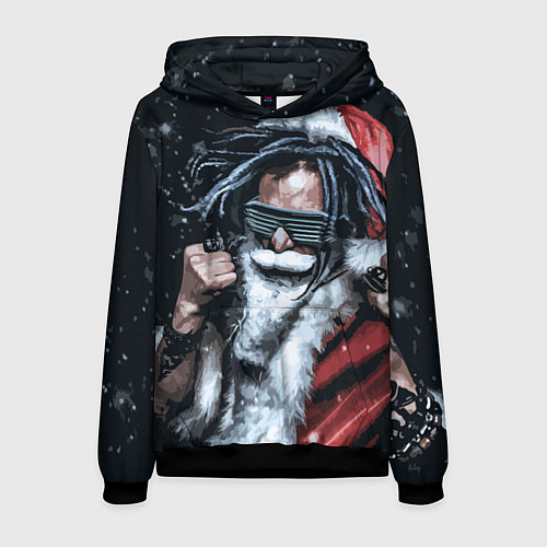 Мужская толстовка Cool Santa Rastaman / 3D-Черный – фото 1