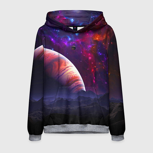 Мужская толстовка Бесконечное космическое пространство - Планета / 3D-Меланж – фото 1