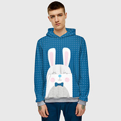 Толстовка-худи мужская Мистер кролик, цвет: 3D-меланж — фото 2