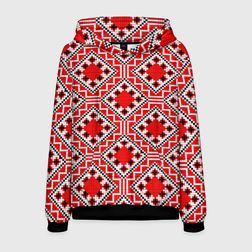 Мужская толстовка Белорусская вышивка - орнамент / 3D-Черный – фото 1