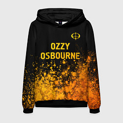 Толстовка-худи мужская Ozzy Osbourne - gold gradient: символ сверху, цвет: 3D-черный