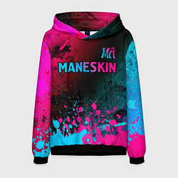 Толстовка-худи мужская Maneskin - neon gradient: символ сверху, цвет: 3D-черный