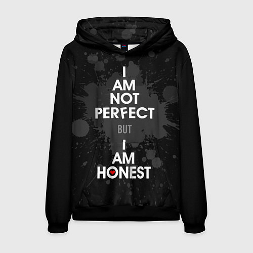 Мужская толстовка I am not perfect, but I am honest / 3D-Черный – фото 1