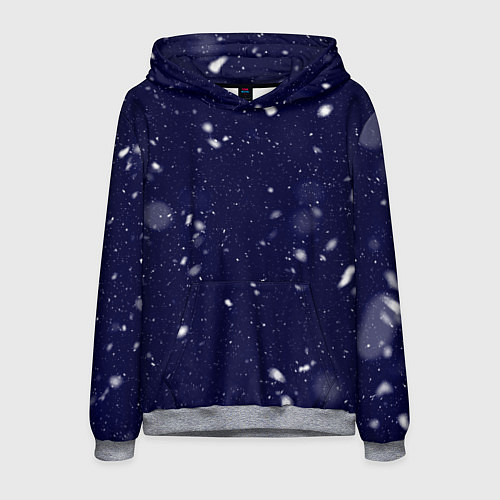 Мужская толстовка Снежная новогодняя ночь / 3D-Меланж – фото 1