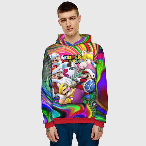 Мужская толстовка Super Mario - Gaming aesthetics - Collage / 3D-Красный – фото 3