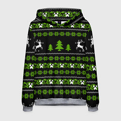 Толстовка-худи мужская Новогодний свитер - Крипер, цвет: 3D-меланж