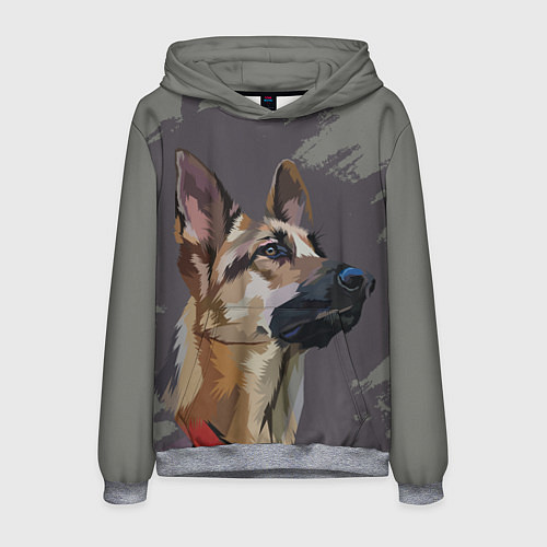 Мужская толстовка Голова немецкой овчарки / 3D-Меланж – фото 1