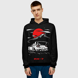 Толстовка-худи мужская Мазда RX - 7 JDM Style, цвет: 3D-черный — фото 2