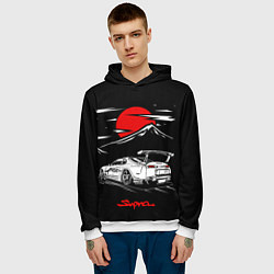 Толстовка-худи мужская Тойота супра - JDM Style, цвет: 3D-белый — фото 2