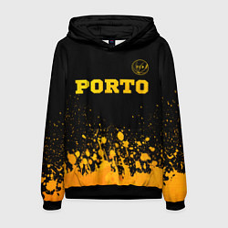 Толстовка-худи мужская Porto - gold gradient: символ сверху, цвет: 3D-черный