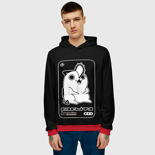 Мужская толстовка Милый Почита - человек бензопила / 3D-Красный – фото 3