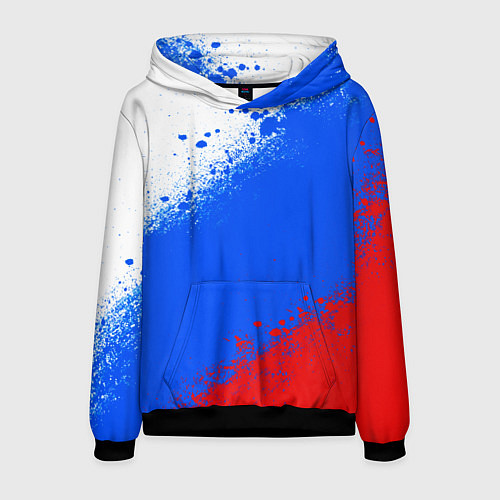 Мужская толстовка Флаг России - триколор / 3D-Черный – фото 1