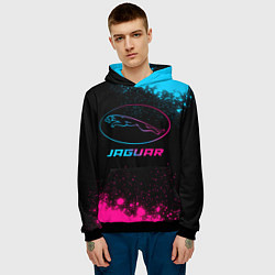 Толстовка-худи мужская Jaguar - neon gradient, цвет: 3D-черный — фото 2