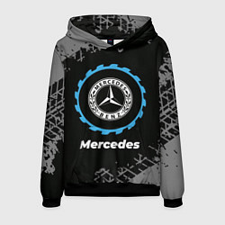 Толстовка-худи мужская Mercedes в стиле Top Gear со следами шин на фоне, цвет: 3D-черный