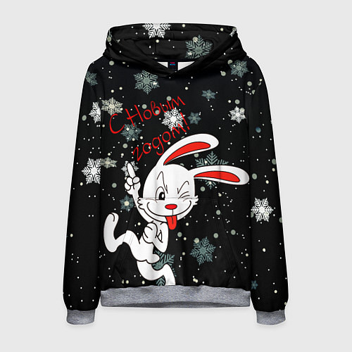 Мужская толстовка Подмигивающий кролик / 3D-Меланж – фото 1