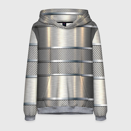 Мужская толстовка Металлические полосы - текстура алюминия / 3D-Меланж – фото 1